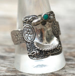 Vintage Sterling Turquoise Saddle Ring 11.5
