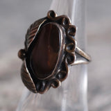 Vintage Sterling Fire Agate Ring 6.5