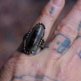 Vintage Sterling Petrified Wood Ring 7