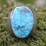 Vintage Sterling Chunky Turquoise Ring 8