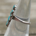 Vintage Sterling Turquoise Cluster Ring 6