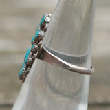 Vintage Sterling Turquoise Cluster Ring 6