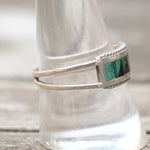 Vintage Sterling Multistone Inlay Band 10.5