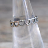 Vintage Sterling Silver Heart Band 6.25