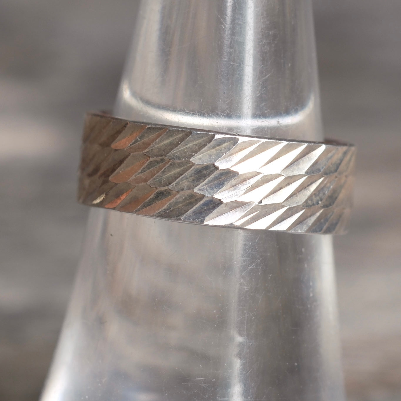 Vintage Sterling Silver Modernist Band Ring 7