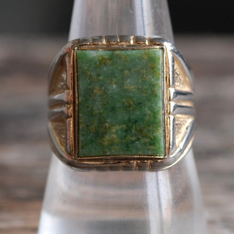 Vintage Sterling Serpentine Signet Ring 8.75