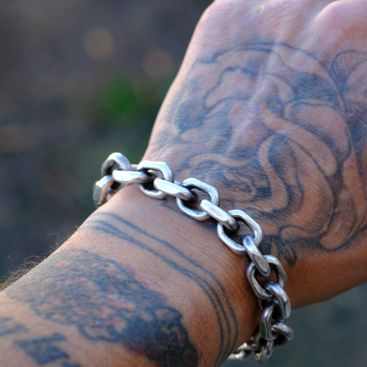 HEAVY Vintage Sterling Link Chain Bracelet