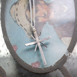 Vintage Sterling Silver Turquoise Cross Necklace