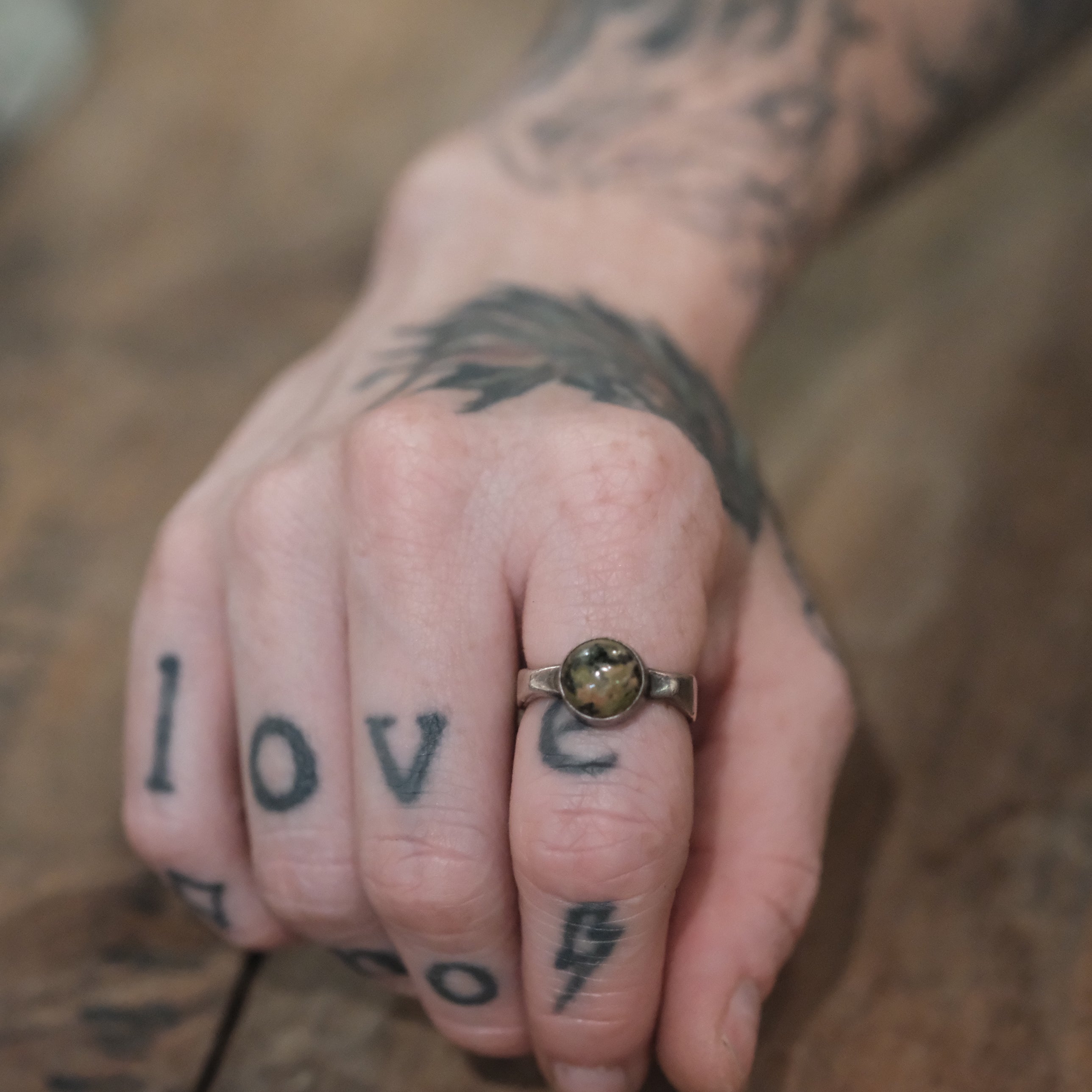 Vintage Sterling Jasper Ring 8