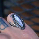 Vintage Sterling Abalone Ring 5.25