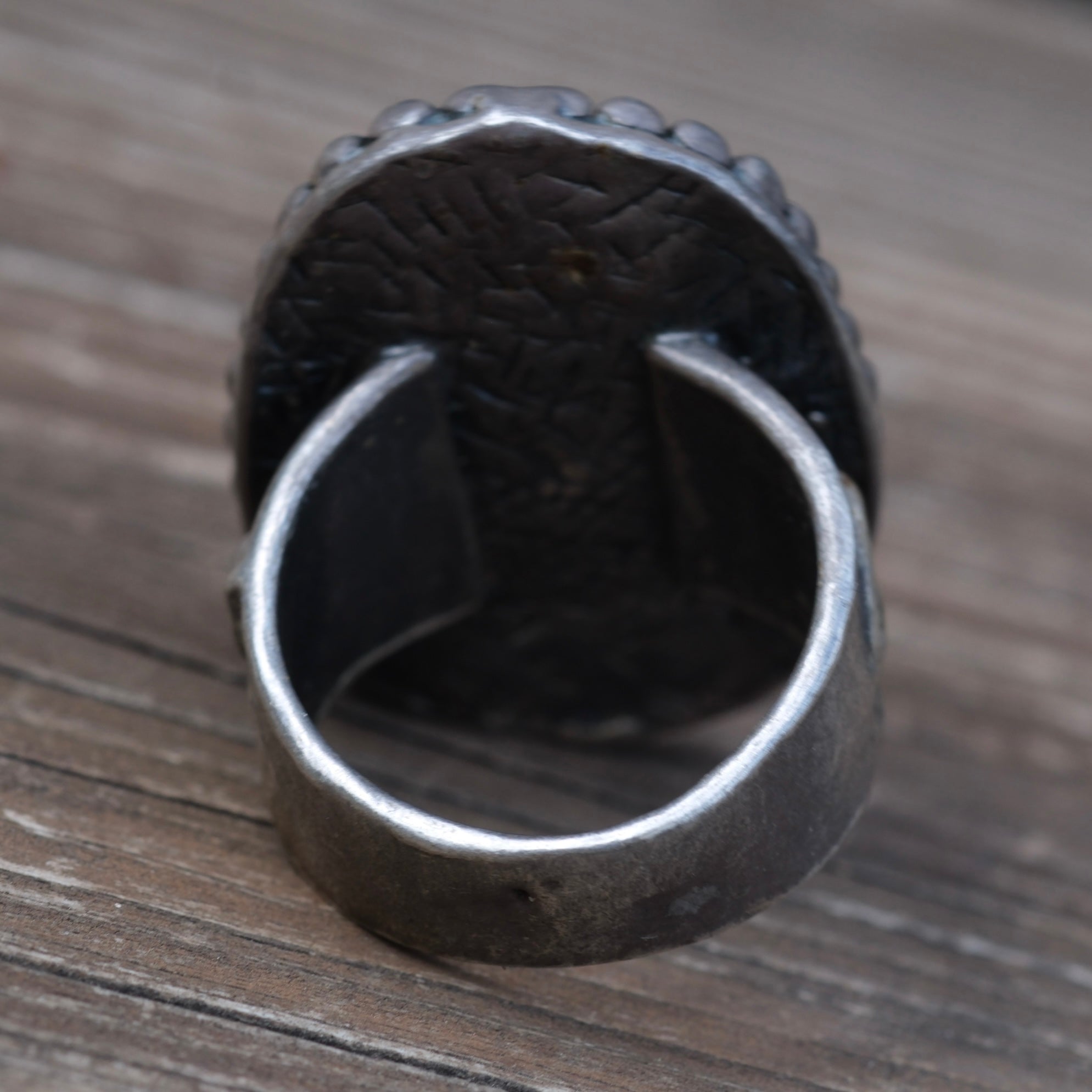 Vintage Sterling Tall Ship Scrimshaw Ring 9