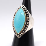Vintage Sterling Faux Turquoise Ring 6.75