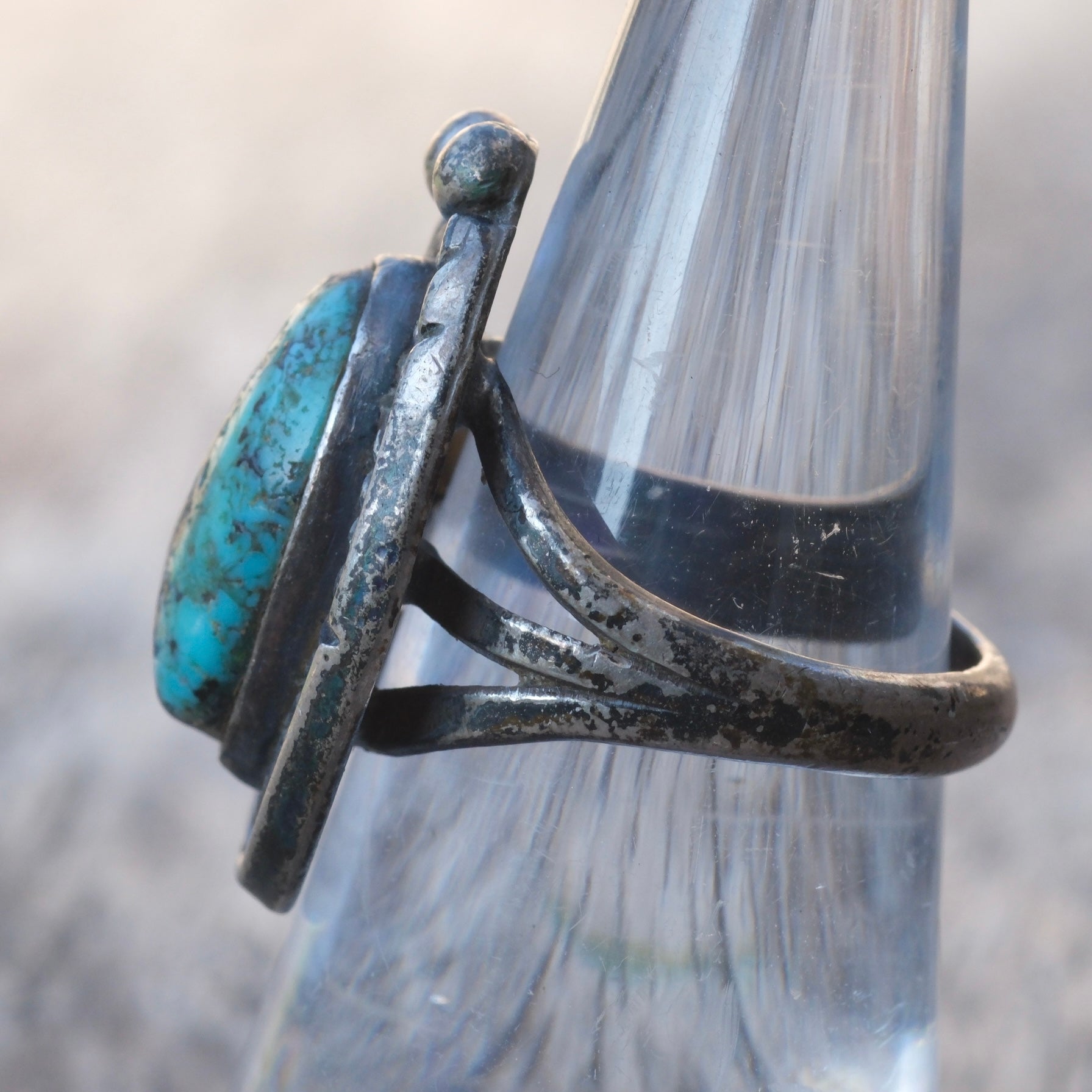 Vintage Turquoise Roper Ring 6.5