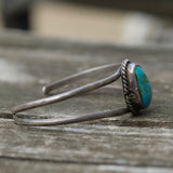 Vintage Sterling Turquoise Roper Cuff