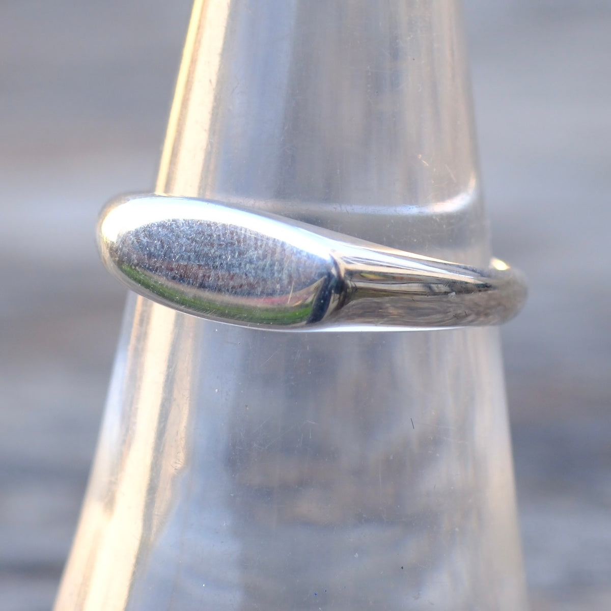 Vintage Sterling Silver Skinny Signet Ring 6.75