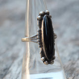 Vintage Sterling Onyx Ring 7.25
