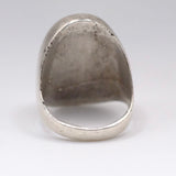 Vintage Sterling Multistone Inlay Fish Scale Ring 9.5