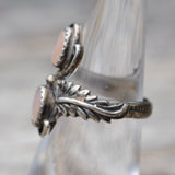 Vintage Sterling Mother Of Pearl Overpass Ring 5.25