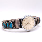 Vintage Sterling Turquoise Cuff Watch Band