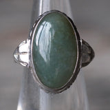 Vintage Sterling Jade Ring 4.5