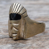Vintage Sterling Jet Pharaoh Ring 12