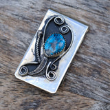 Vintage Turquoise Feather Money Clip