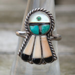 Vintage Sterling Zuni Inlay Ring 6.75