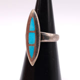 Vintage Sterling Turquoise Inlay Ring 5