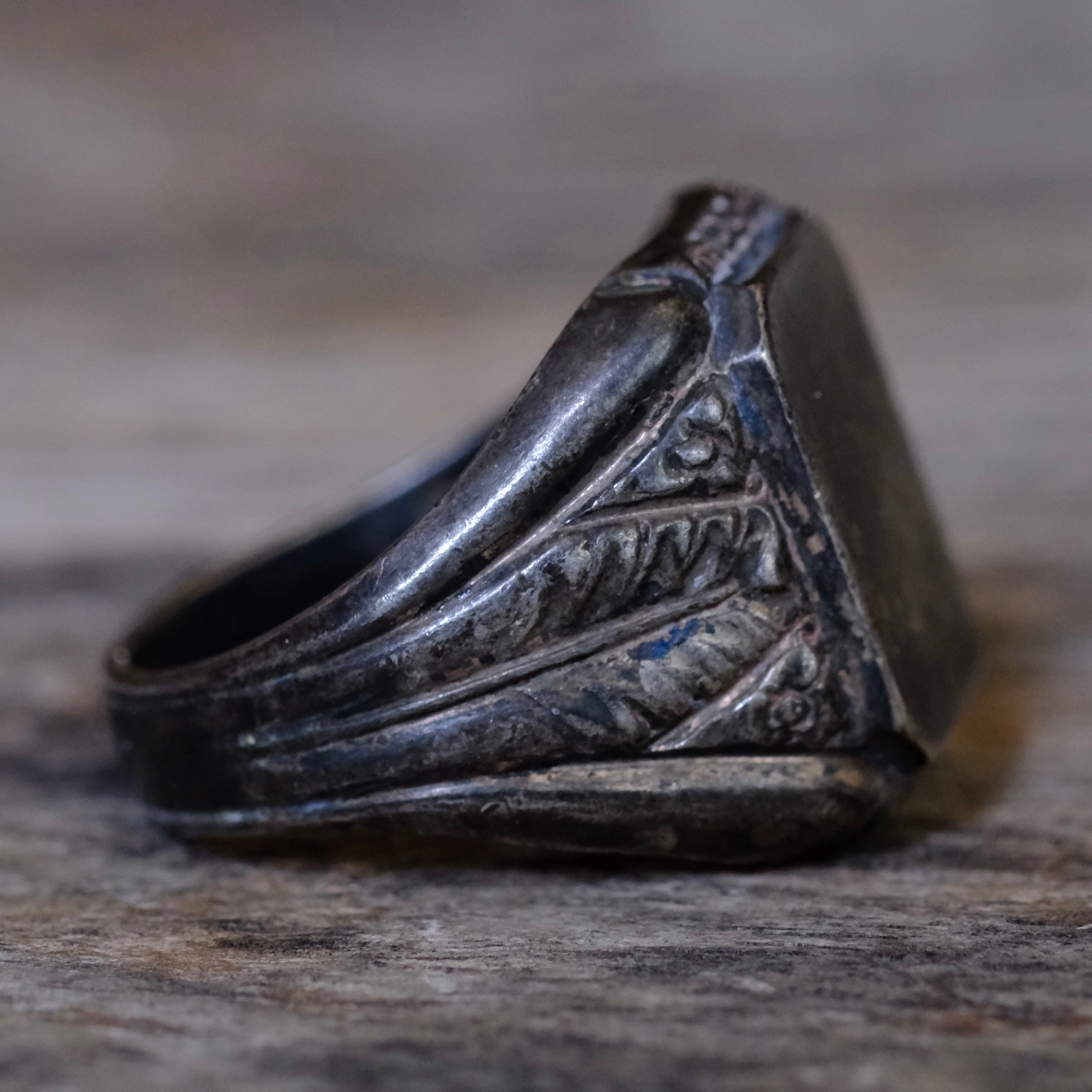 Vintage Sterling Silver Signet Ring 8.5