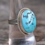 Vintage Sterling Turquoise Roper Ring 8.75