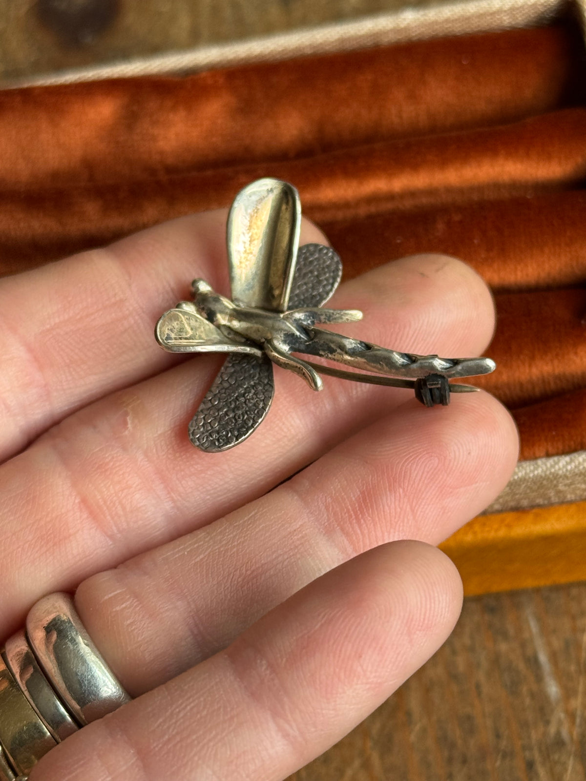 Vintage Sterling Silver Dragonfly Pin