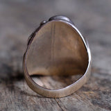 Vintage Sterling 2-Stone Turquoise Blossom Ring 9.25