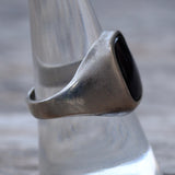 Vintage Sterling Onyx Signet Ring 8.5