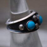 Vintage Sterling 3-Stone Turquoise Ring 5