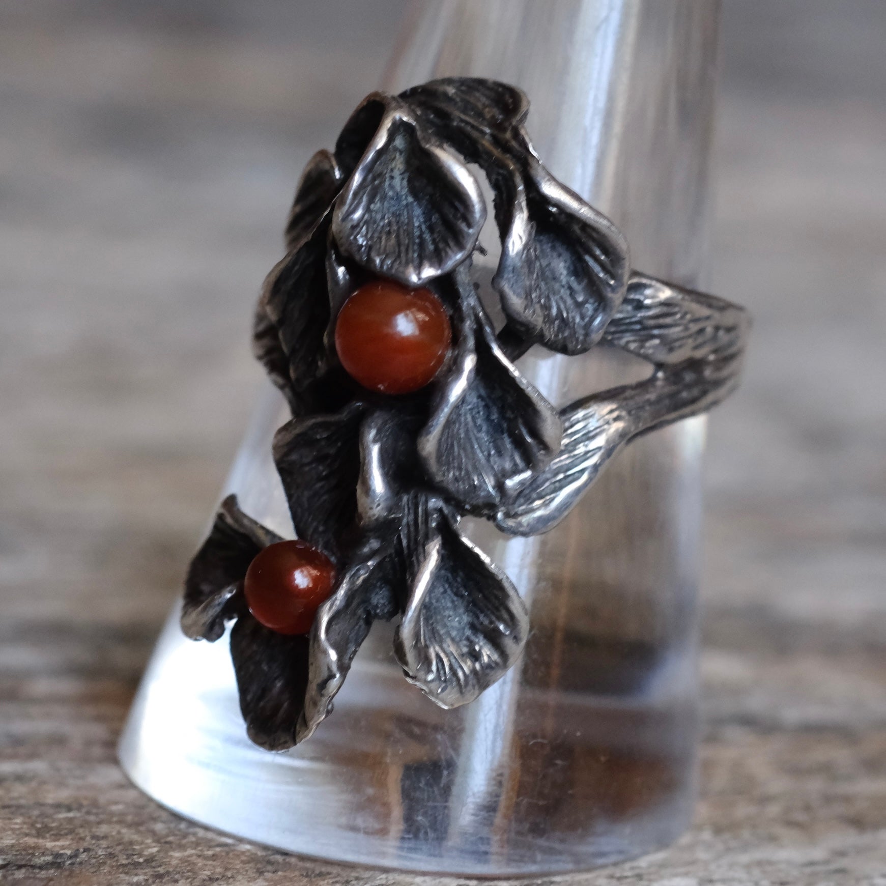 Vintage Sterling Flower Ring 8.75