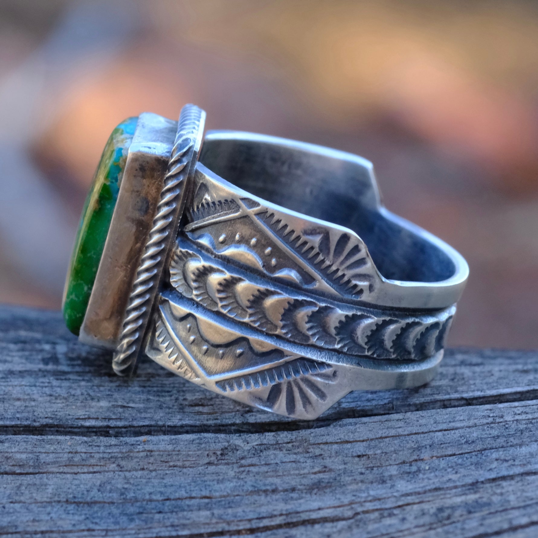 LEON MARTINEZ Sterling Silver Turquoise Ring 12.25