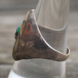Vintage Sterling Turquoise Sunface Inlay Ring 9.75
