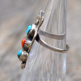Vintage Sterling Turquoise Coral Ring 4