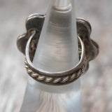 Vintage Sterling Mother Of Pearl Florette Ring 5.5