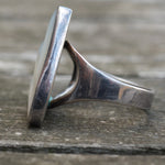 Vintage Sterling Mother Of Pearl Ring 10.75