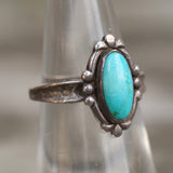 Vintage Sterling Turquoise Ring 5.75