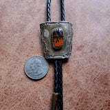 Vintage Sterling Petrified Wood Bolo Tie