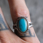 Vintage Sterling Turquoise Ring 6.5