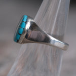 Vintage Sterling Turquoise Inlay Pinwheel Ring 6