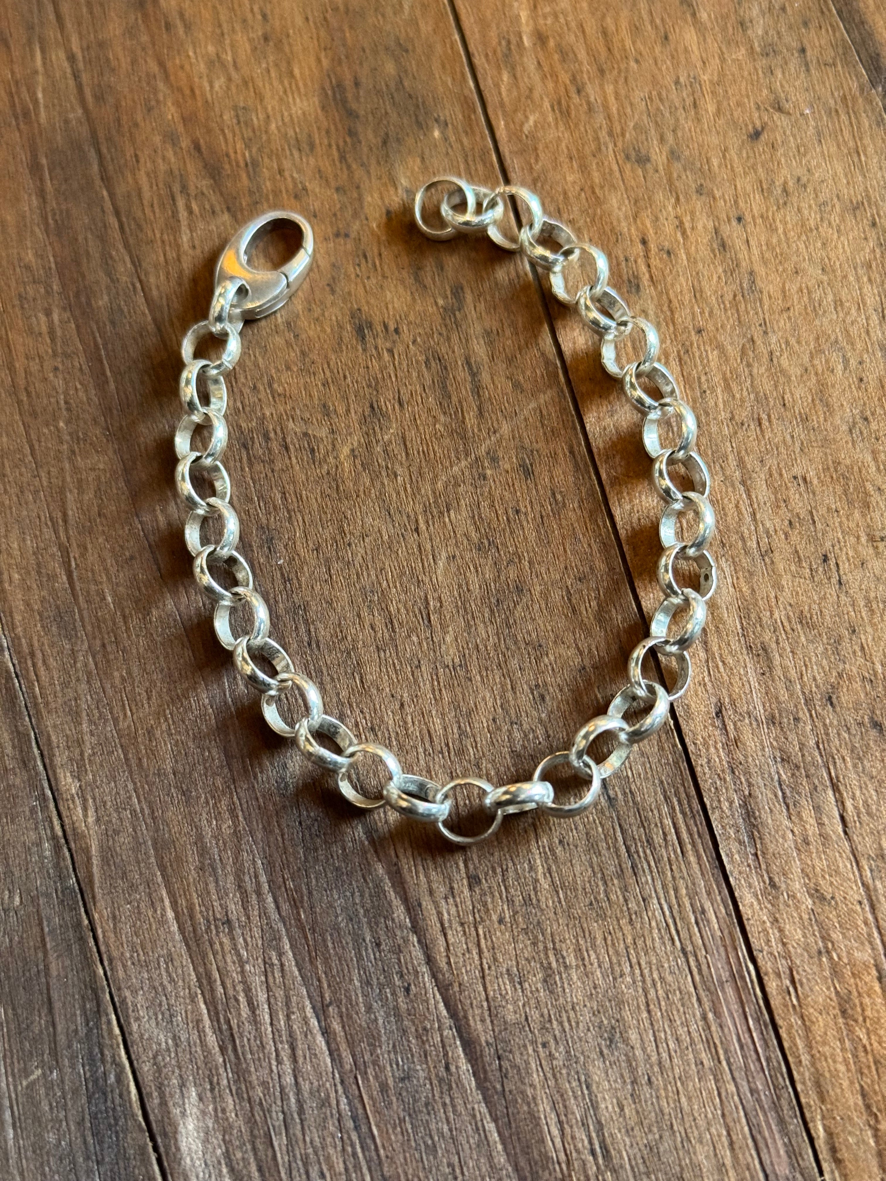 Vintage Sterling Silver Rolo Chain Bracelet