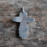 Vintage Sterling 7-Stone Turquoise Cross Necklace