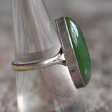 Vintage Sterling Green Carnelian Ring 6.75