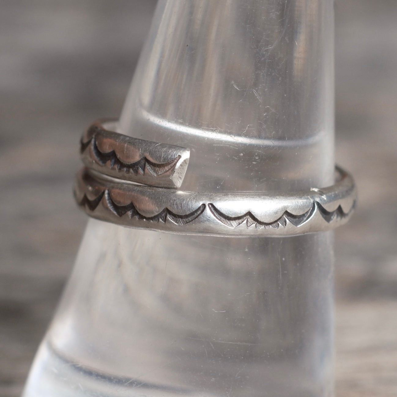 Vintage Sterling Silver Stamped Overpass Ring 7.5