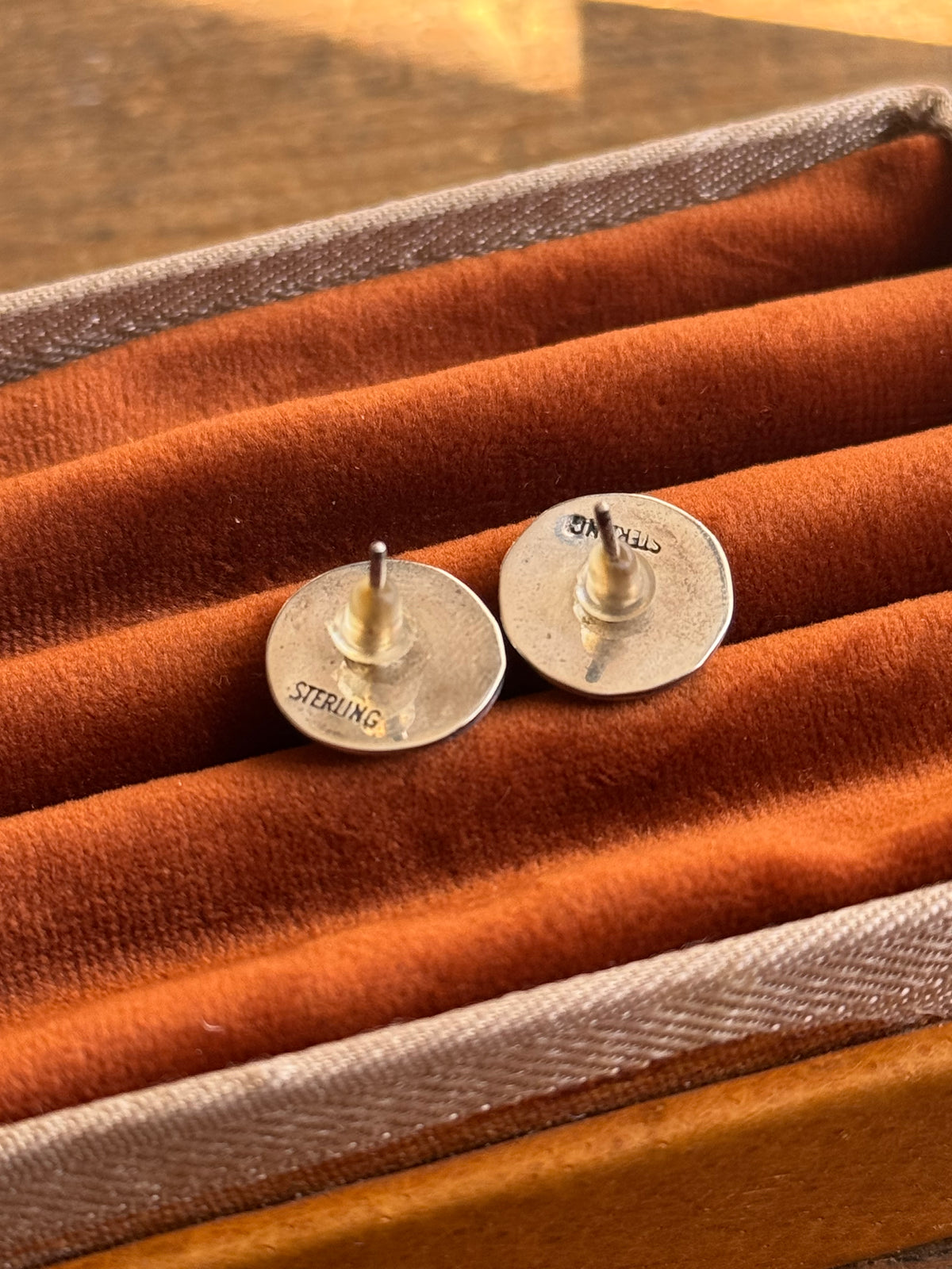 Vintage Sterling Silver Stamped Onyx Shadowbox Earrings