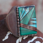 Vintage Sterling Zuni Inlay Ring 11